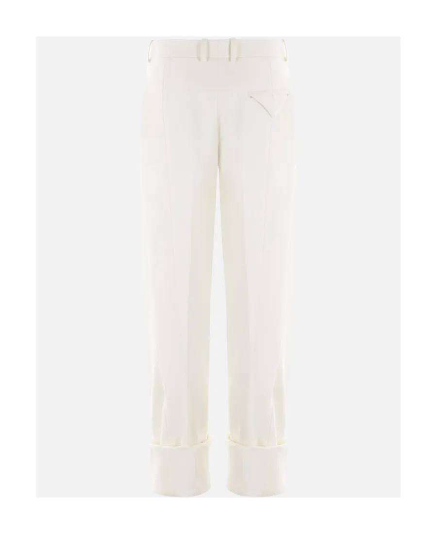 Straight-Leg Turn Up Hem Trousers