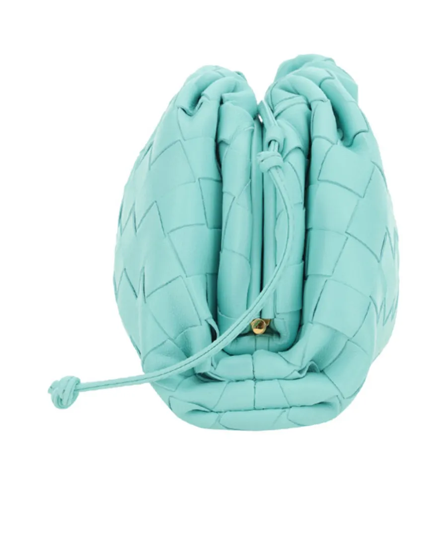Woven Drawstring Clutch Bag