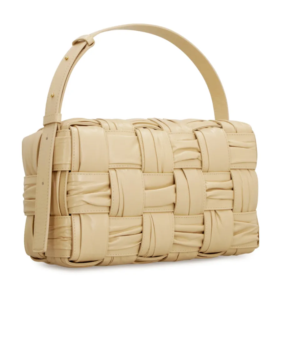 Brick Cassette Knitted Detail Shoulder Bag