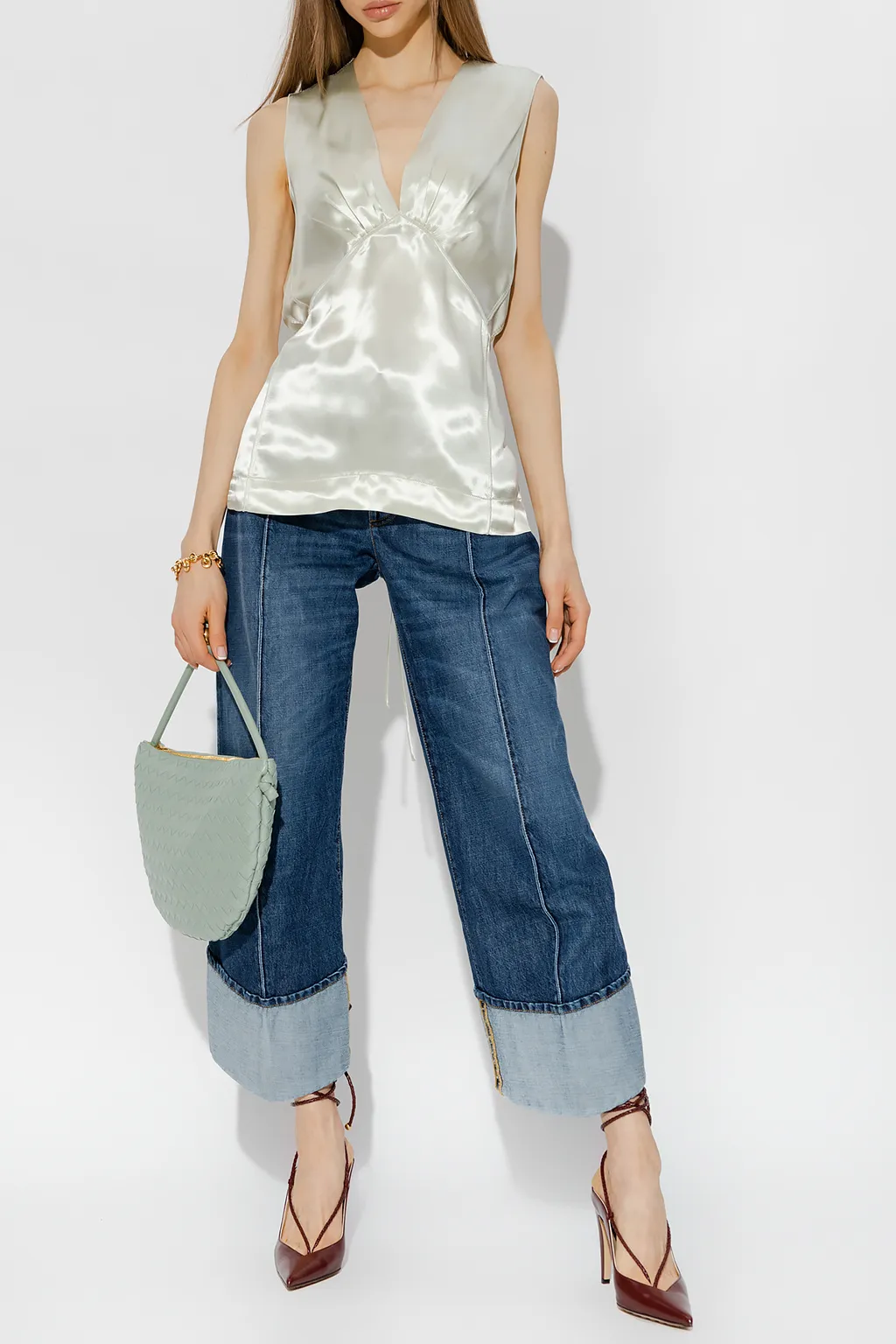 Sleeveless Satin Top