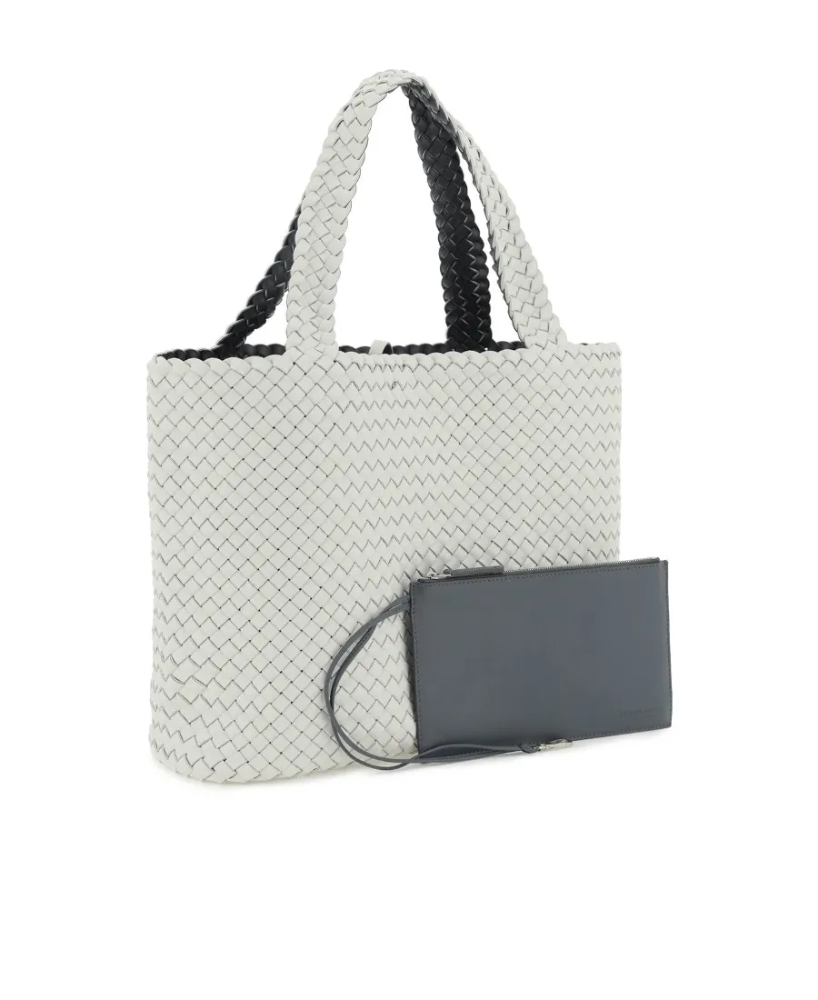 Bicolor Intrecciato Leather Tote Bag