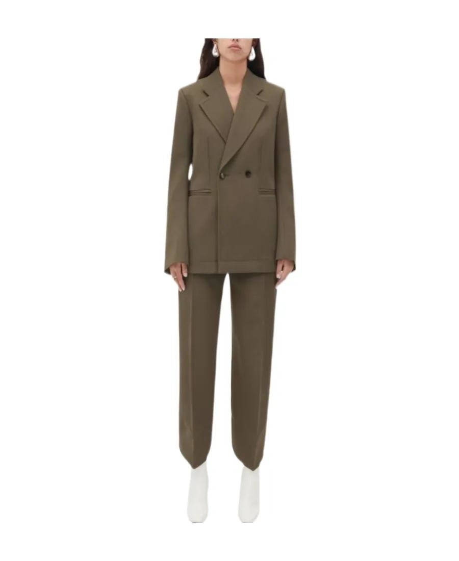 Tight Wool Casual Jacket With Curved Sleeves