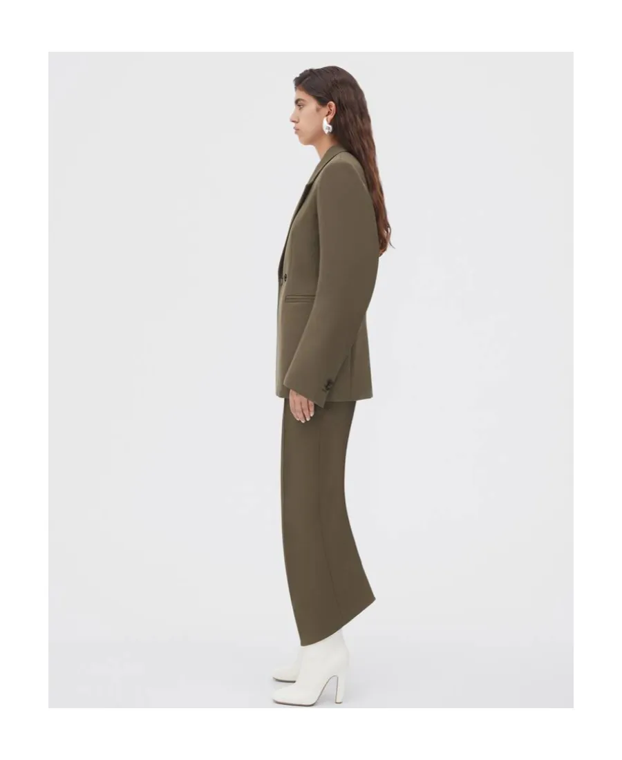 Tight Wool Casual Jacket With Curved Sleeves