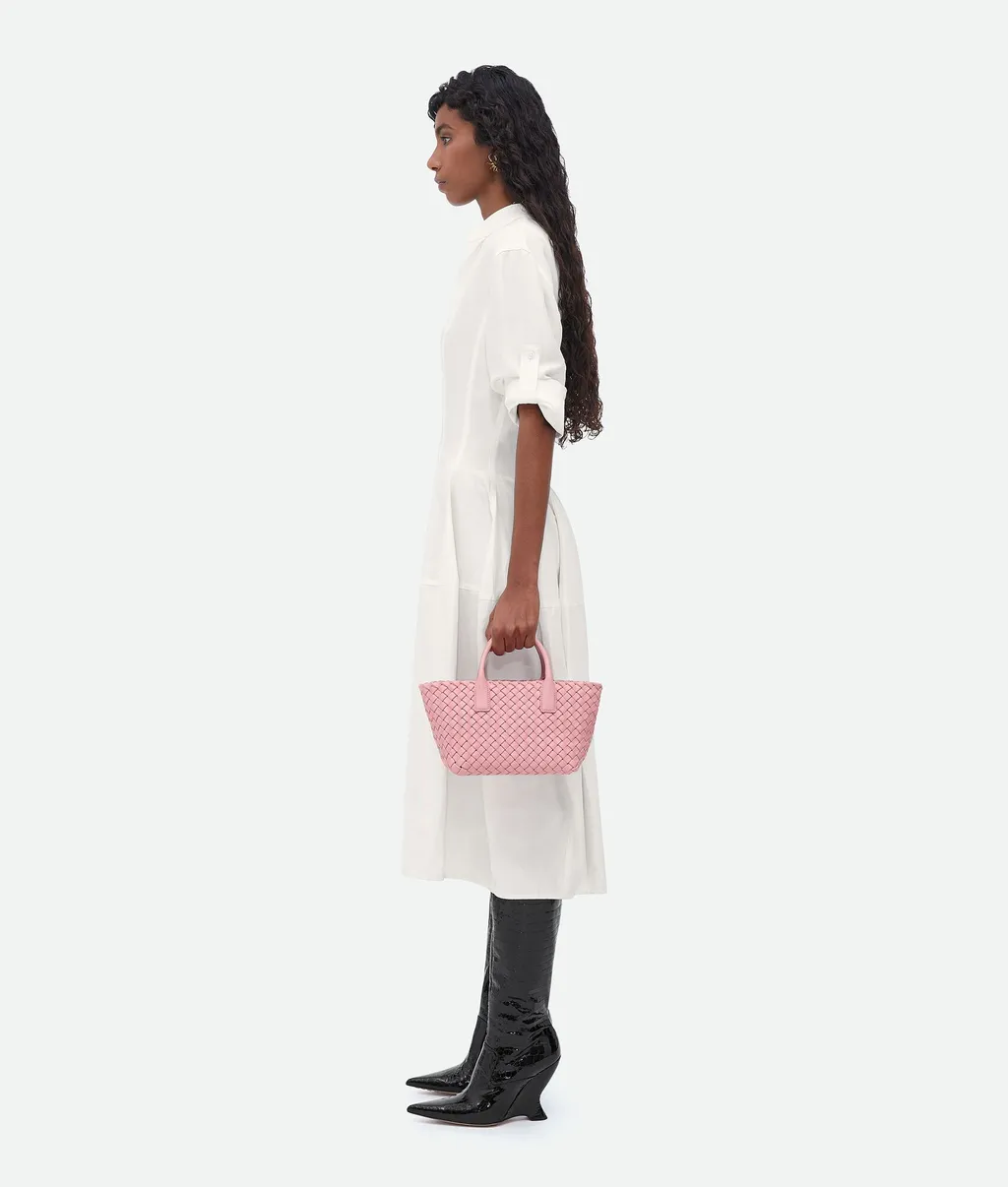 Mini Cabat Leather Tote Bag