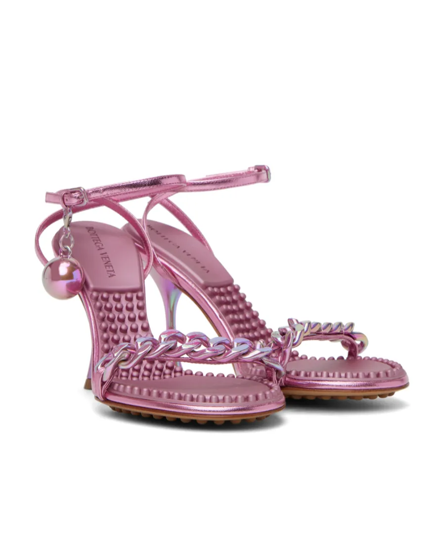 Beaded High-Heeled Sandals