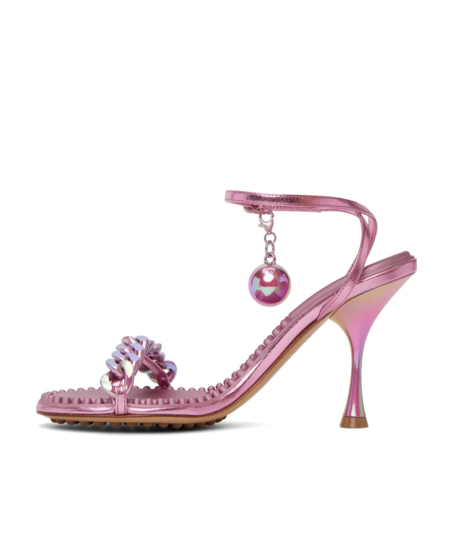 Beaded High-Heeled Sandals