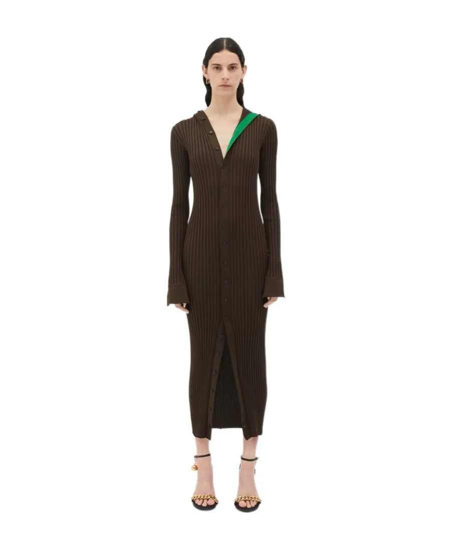 Lightweight Ribbed Hooded Dress