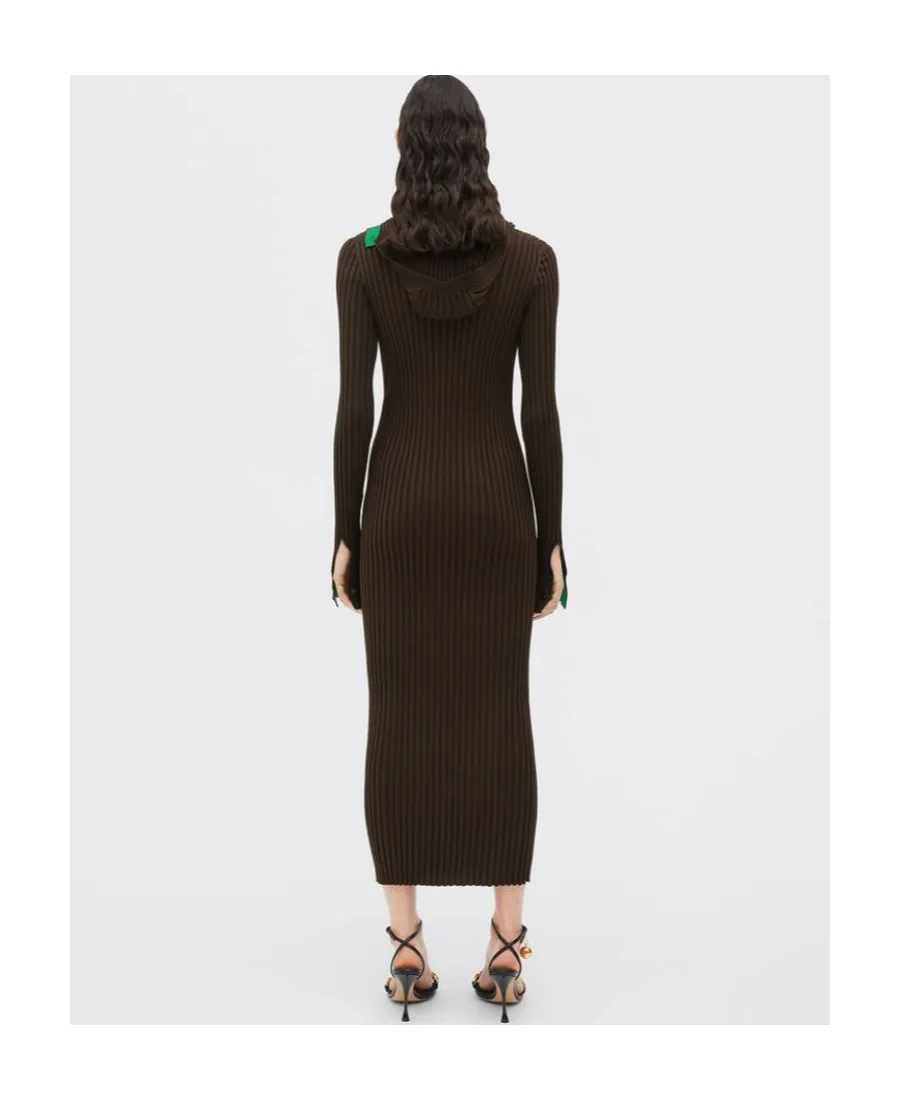 Lightweight Ribbed Hooded Dress