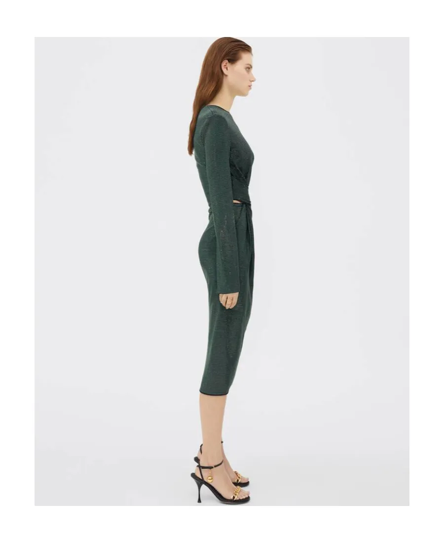Logo Rivet Decoration Long-Sleeved Dress