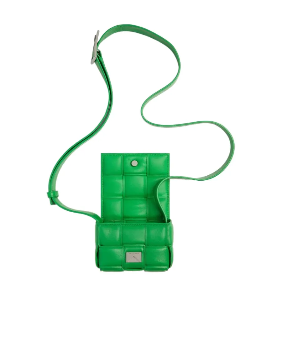 Woven Logo Detailed Padded Crossbody Bag