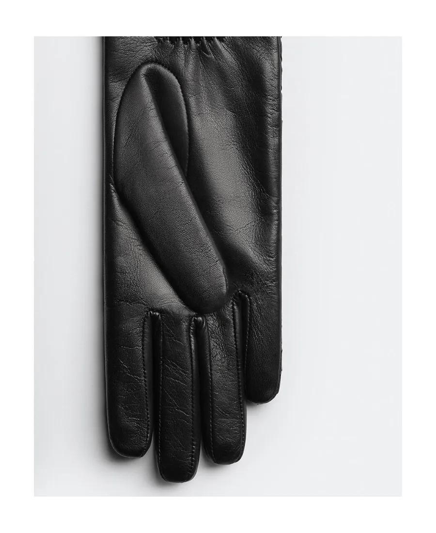 Intreciato Knitted Leather Gloves