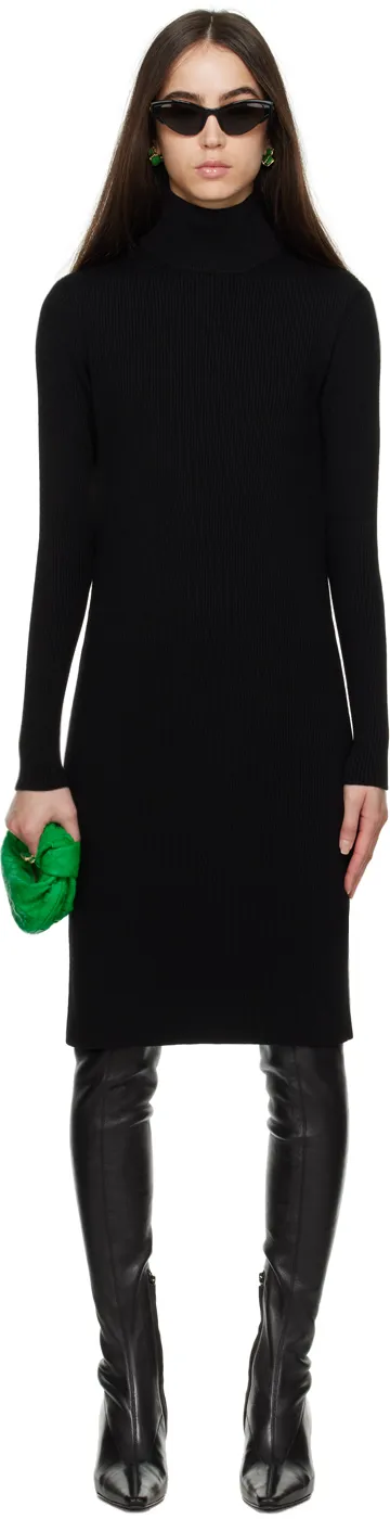 Open Back Turtleneck Knitted Dress