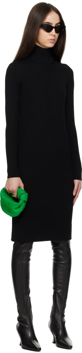 Open Back Turtleneck Knitted Dress