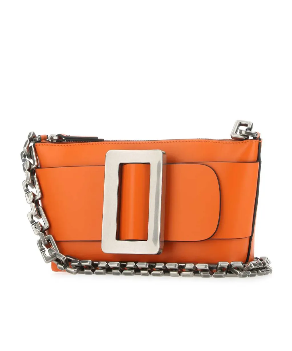 Pouchette Buckle Detail Chained Shoulder Bag