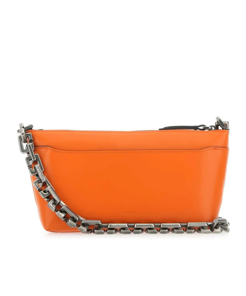 Pouchette Buckle Detail Chained Shoulder Bag