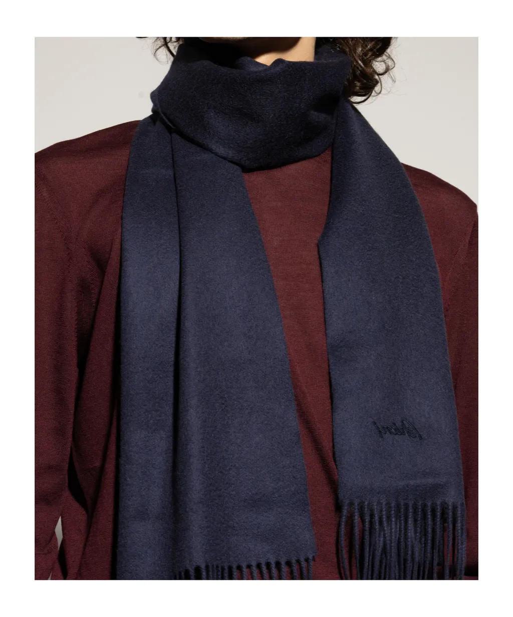 Logo-Embroidered Knitted Scarf