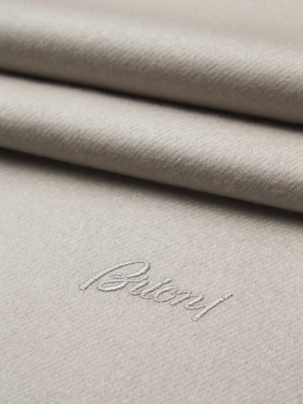 Logo-Embroidered Fringe Scarf