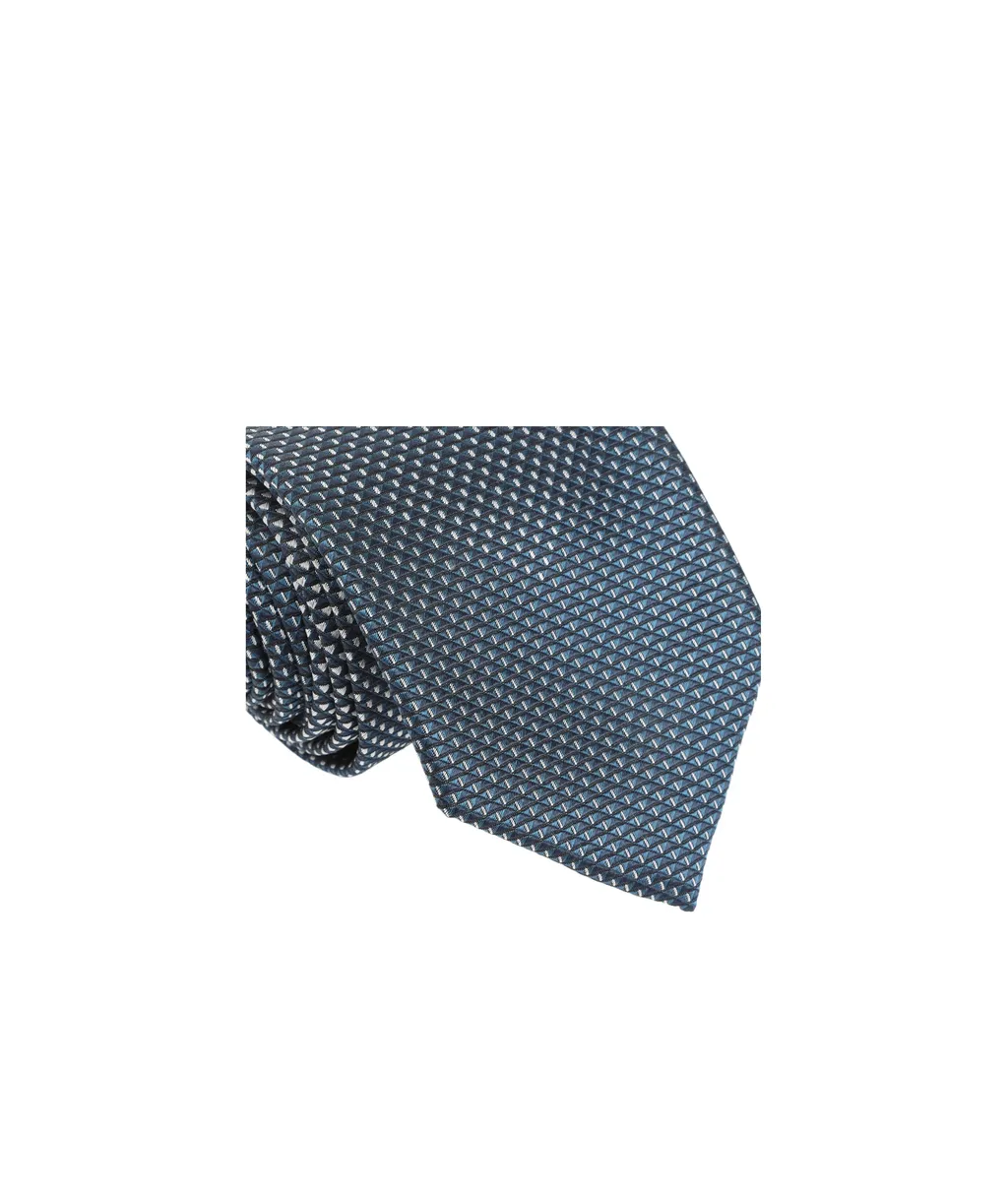 Geometric-Pattern Silk Tie