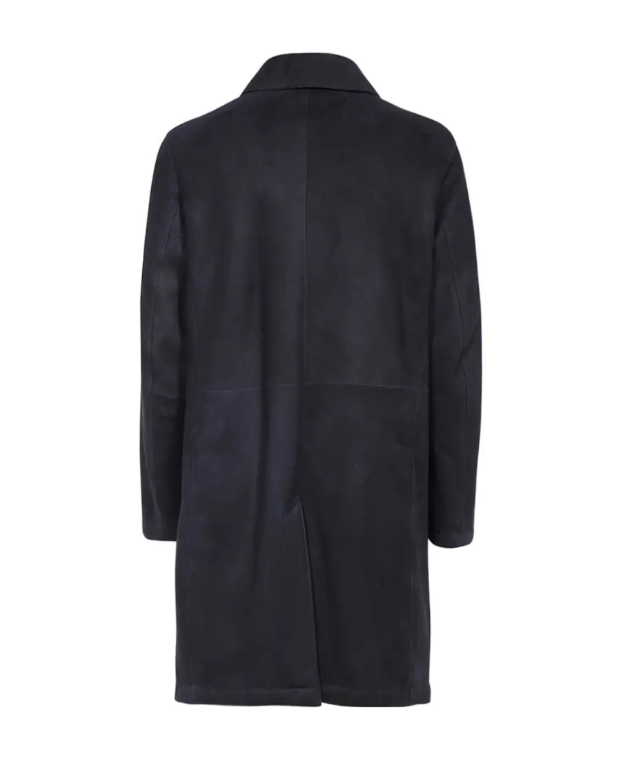 Single-Breasted Leather Coat