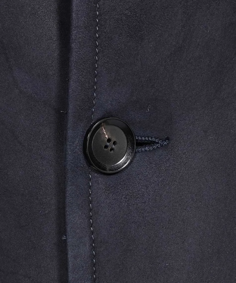 Single-Breasted Leather Coat
