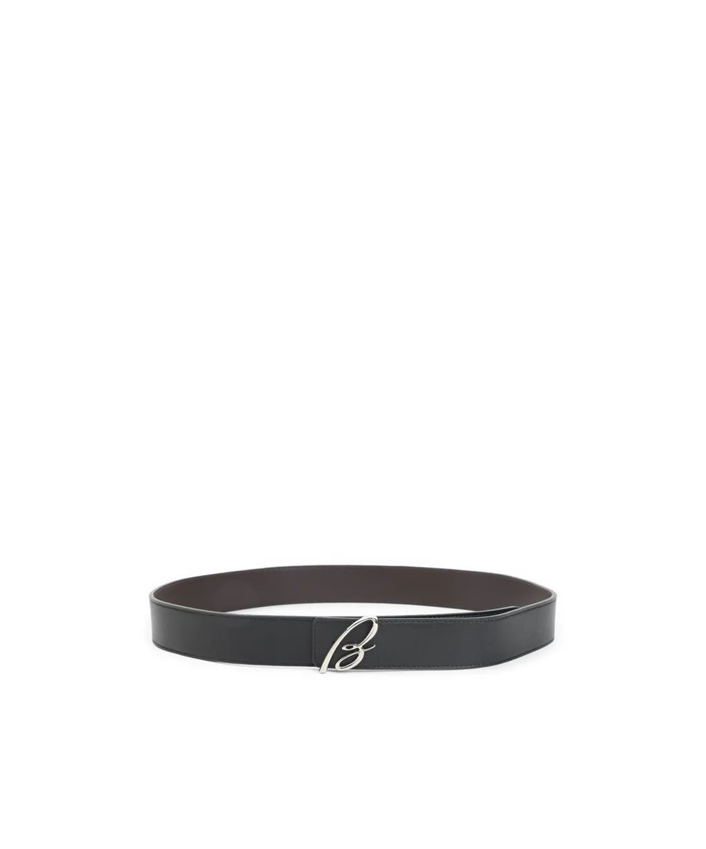 Logo-Plaque Leather Belt