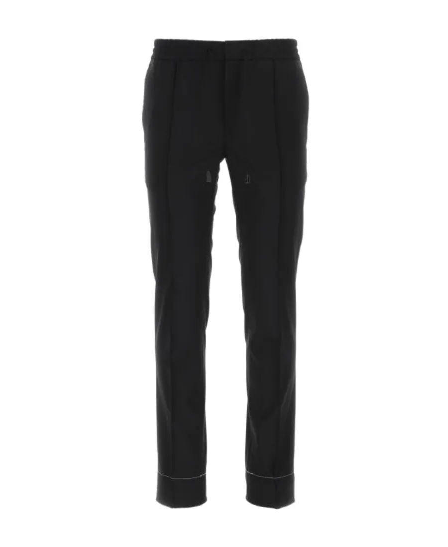 Wool Drawstring-Waist Trousers