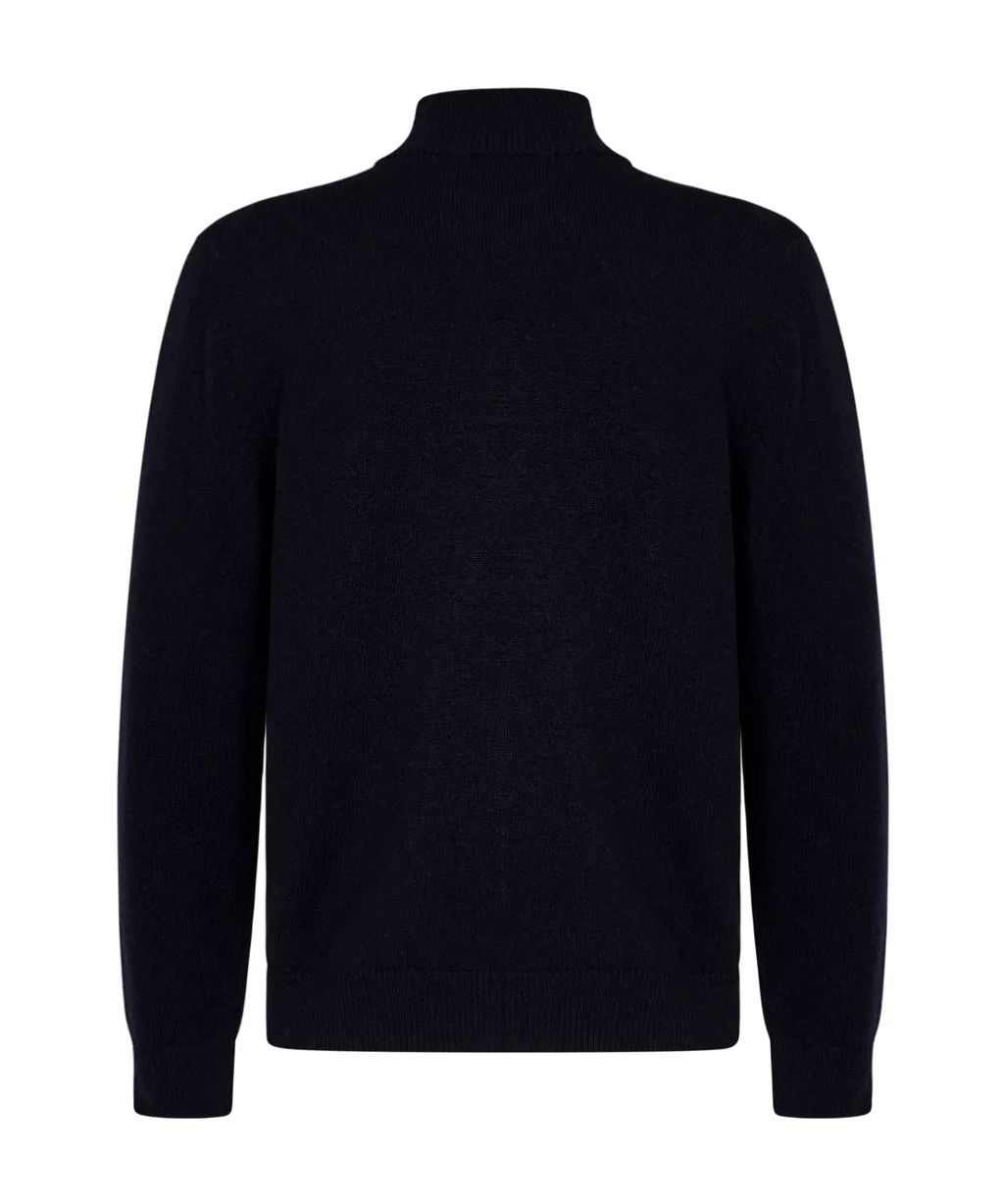 High-Neck Knitted Cardigan