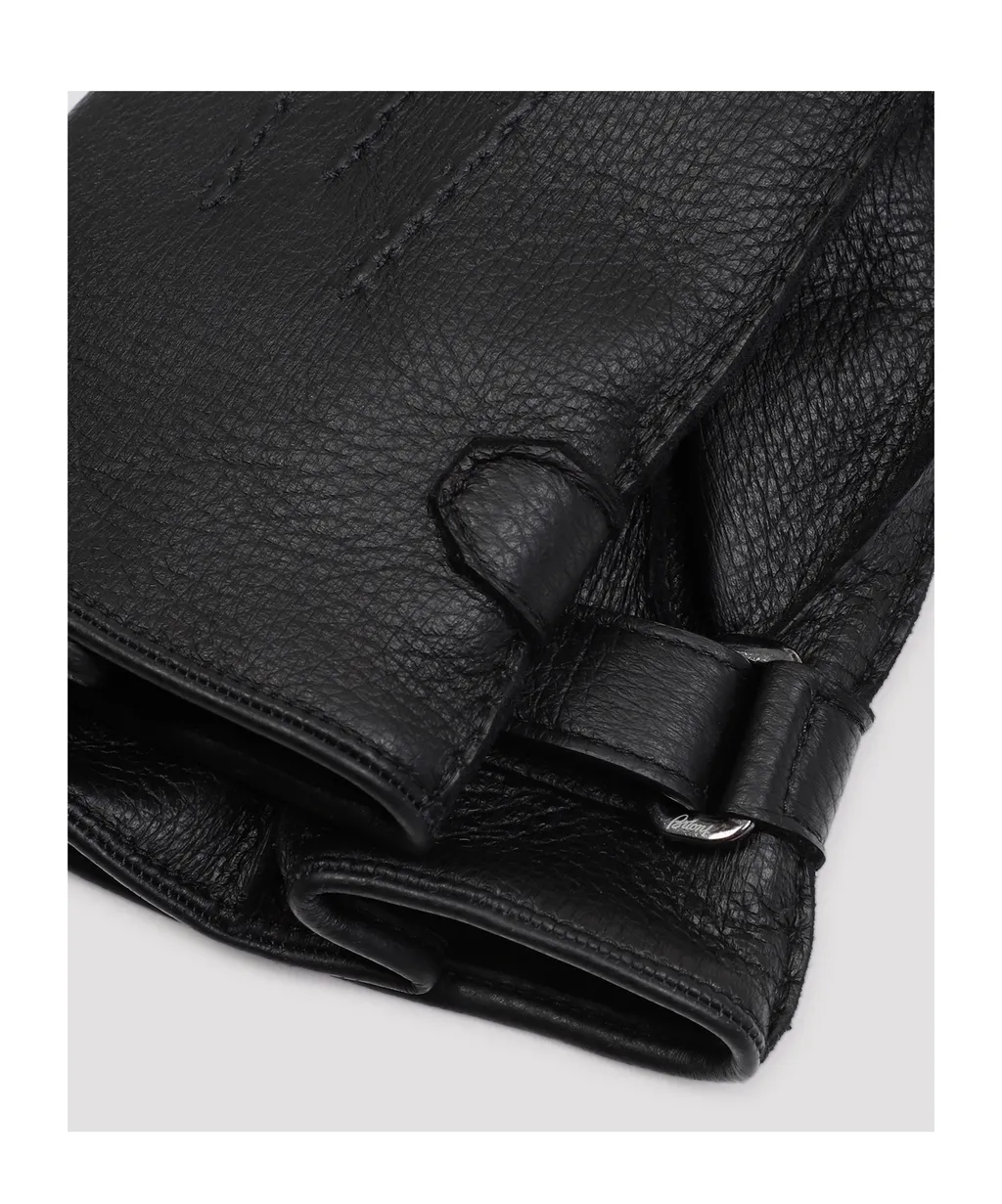 Touch-Strap Leather Gloves