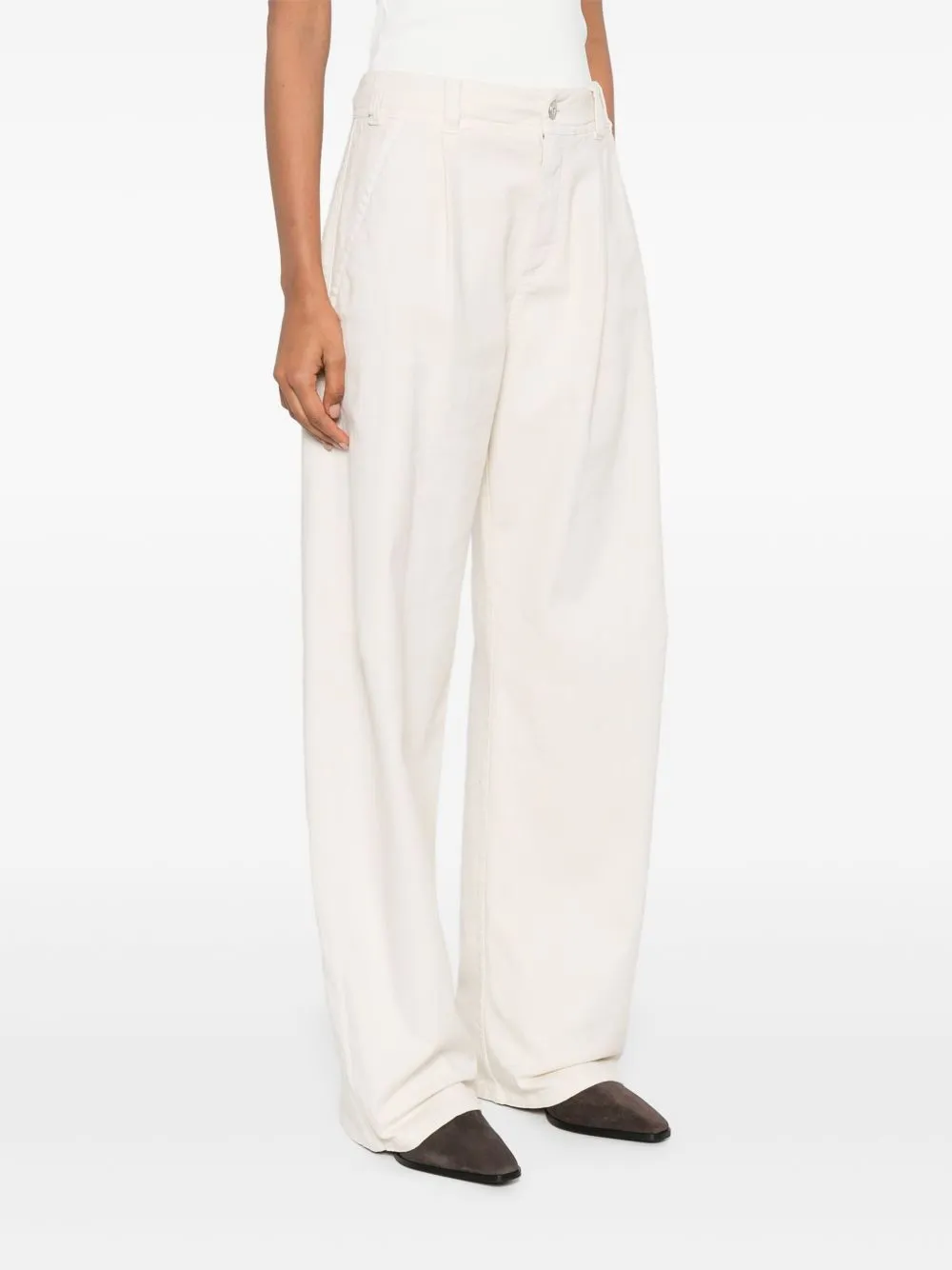 Pleated Straight Leg Trousers