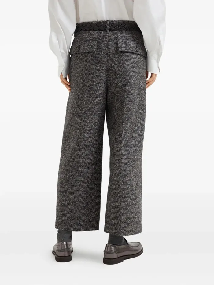 High-Waisted Pleated Trousers