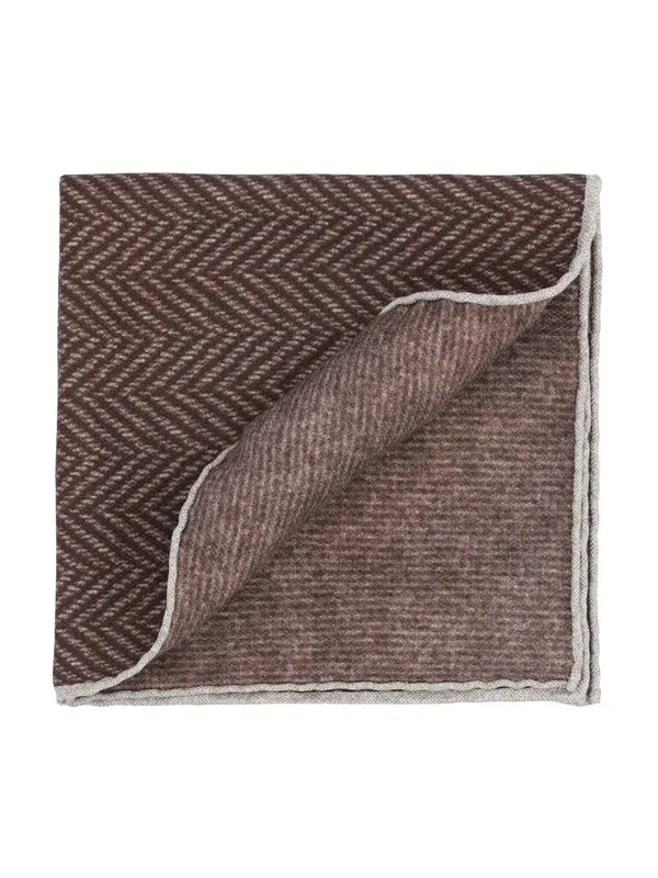 Herringbone-Pattern Pocket Square