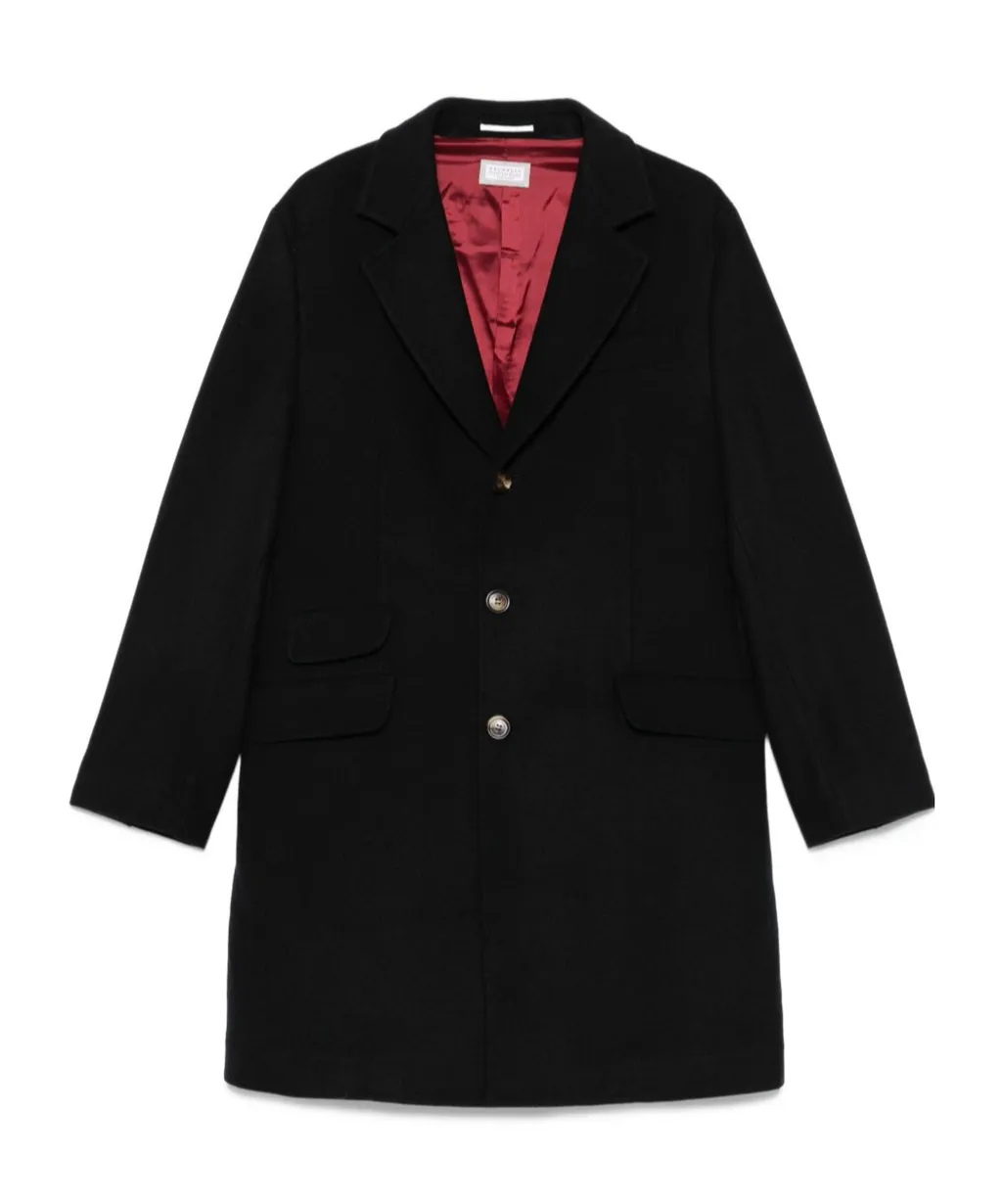 Button-Fastening Patch-Pocket Coat