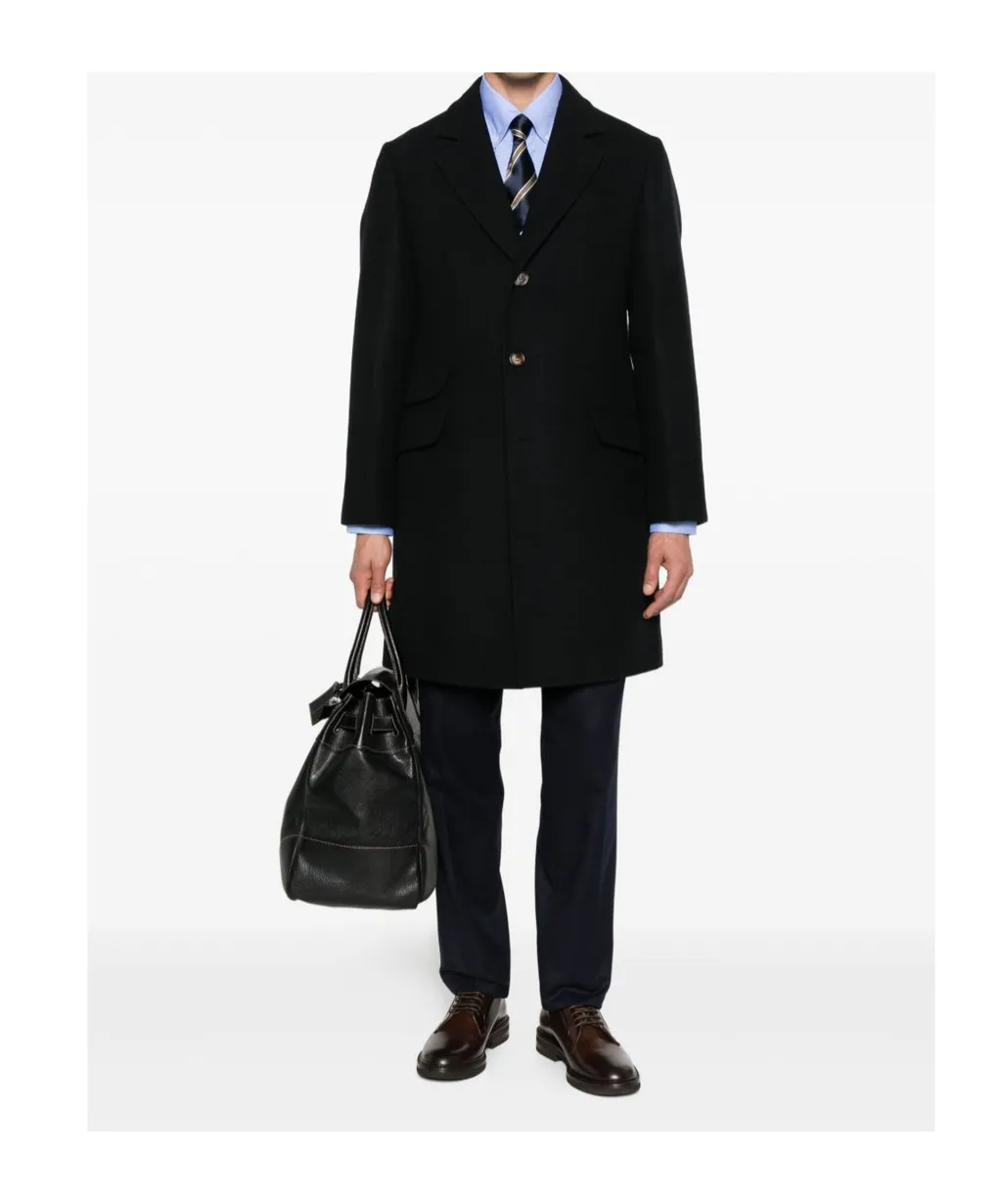Button-Fastening Patch-Pocket Coat