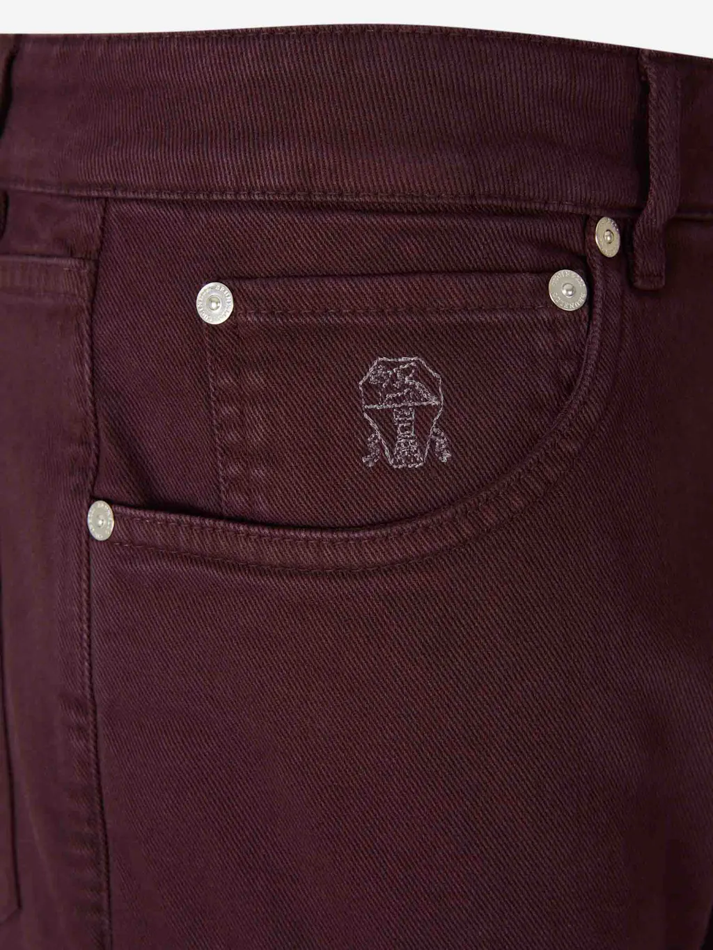 Embroidered-Pocket Jeans
