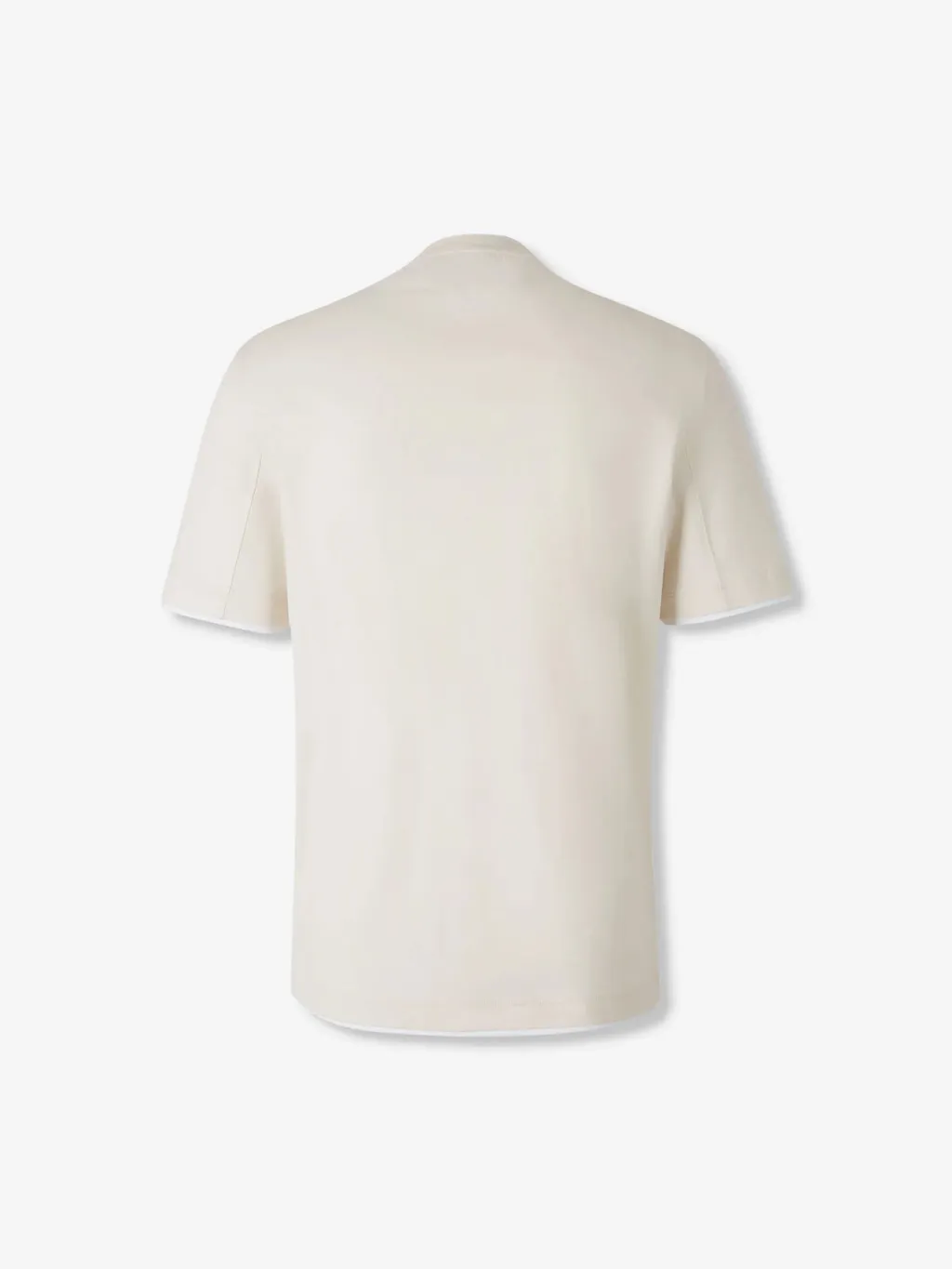 Ribbed-Trim Cotton T-Shirt