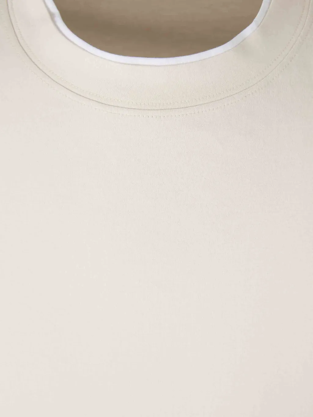 Ribbed-Trim Cotton T-Shirt