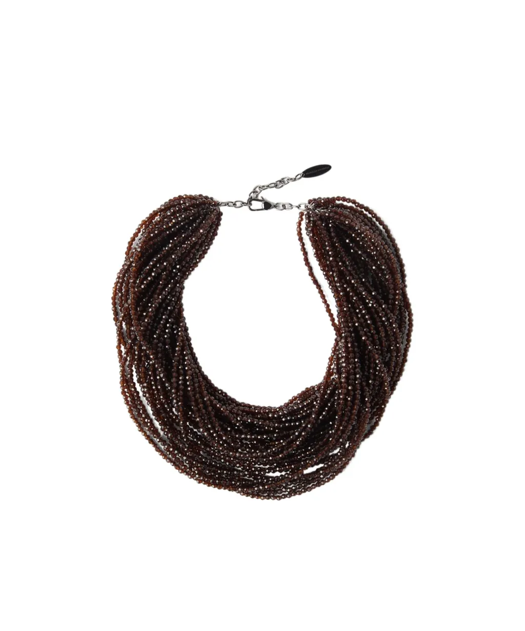 Rows Of Multifaceted Beads Choker