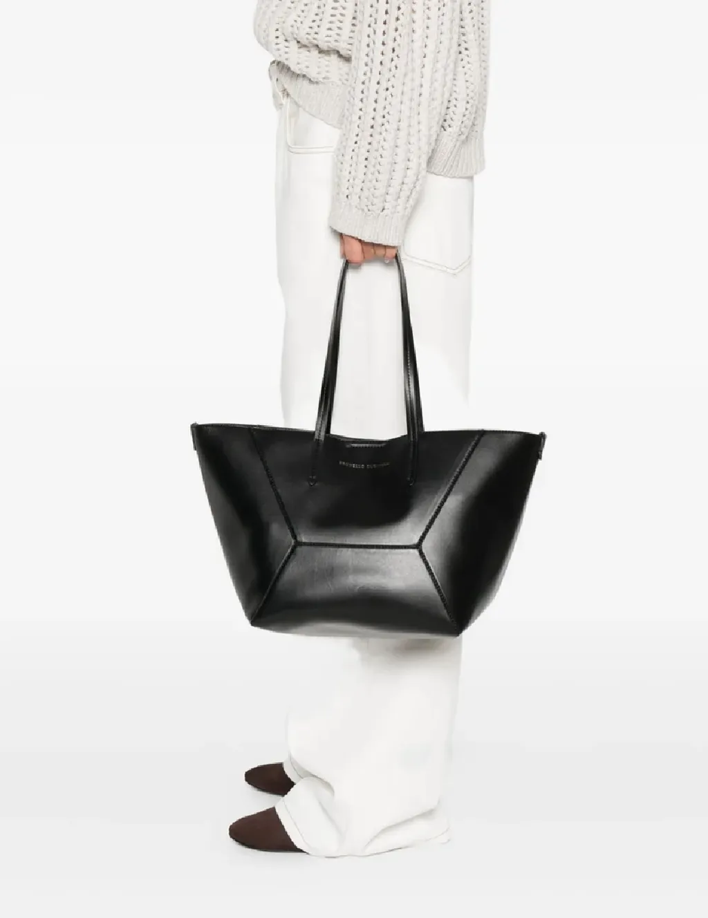 Panelled Leather Tote Bag