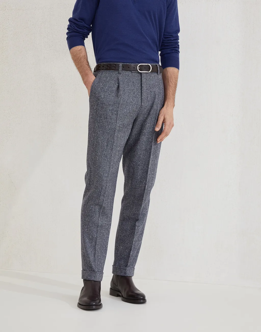 Pleated Tapered Trousers