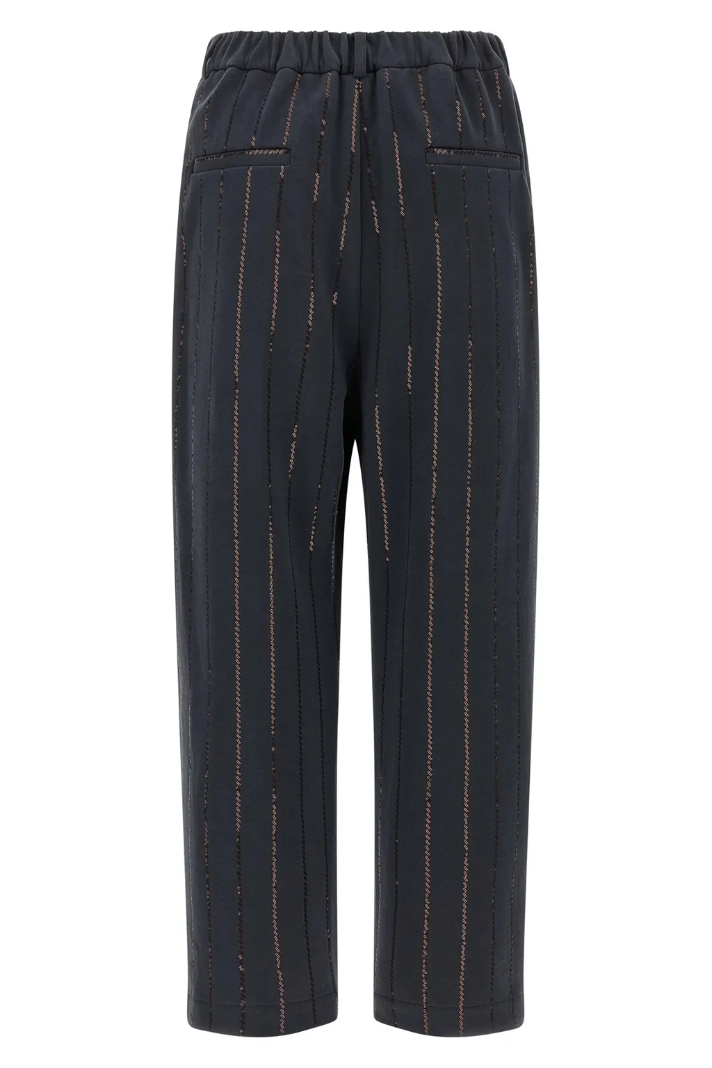 Sequin-Striped Pinstripe Trousers
