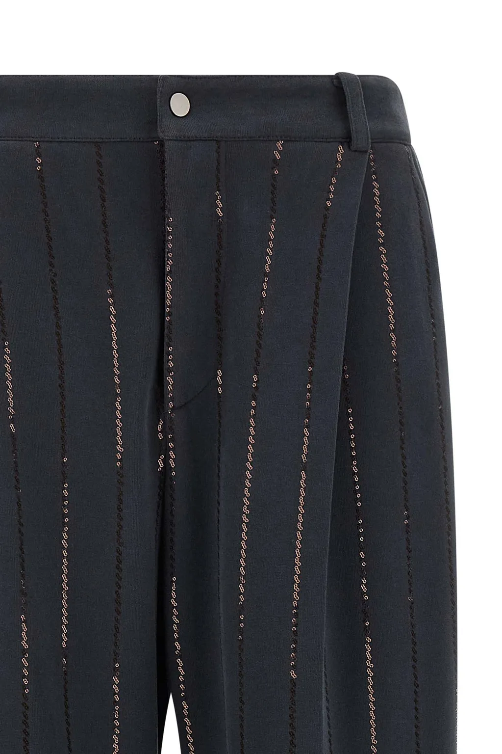 Sequin-Striped Pinstripe Trousers
