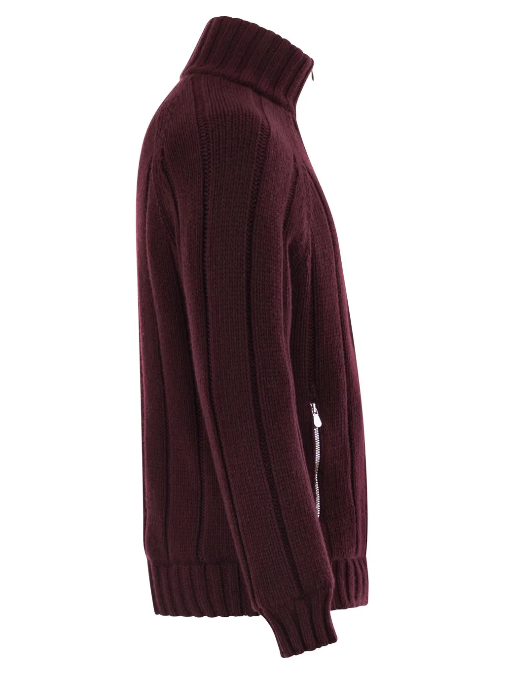 Cashmere Knit Down Jacket With Zip