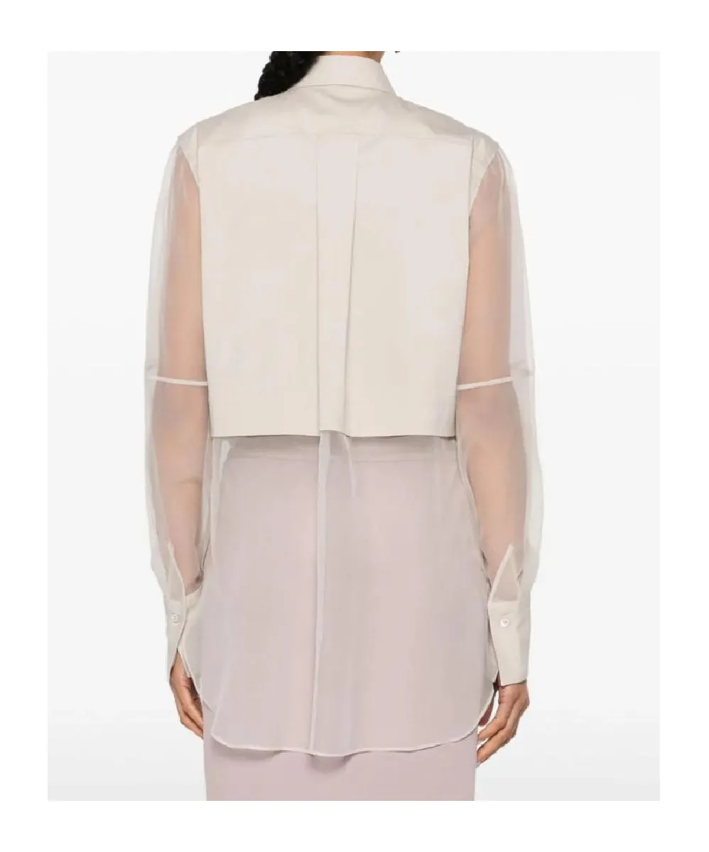 Monili-Chain Semi-Sheer Shirt