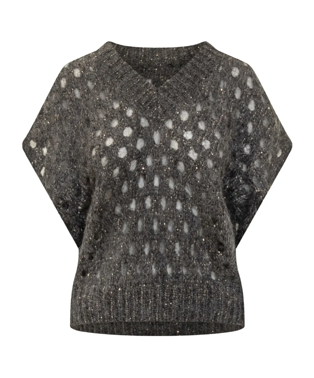Short-Sleeve Embellished Top