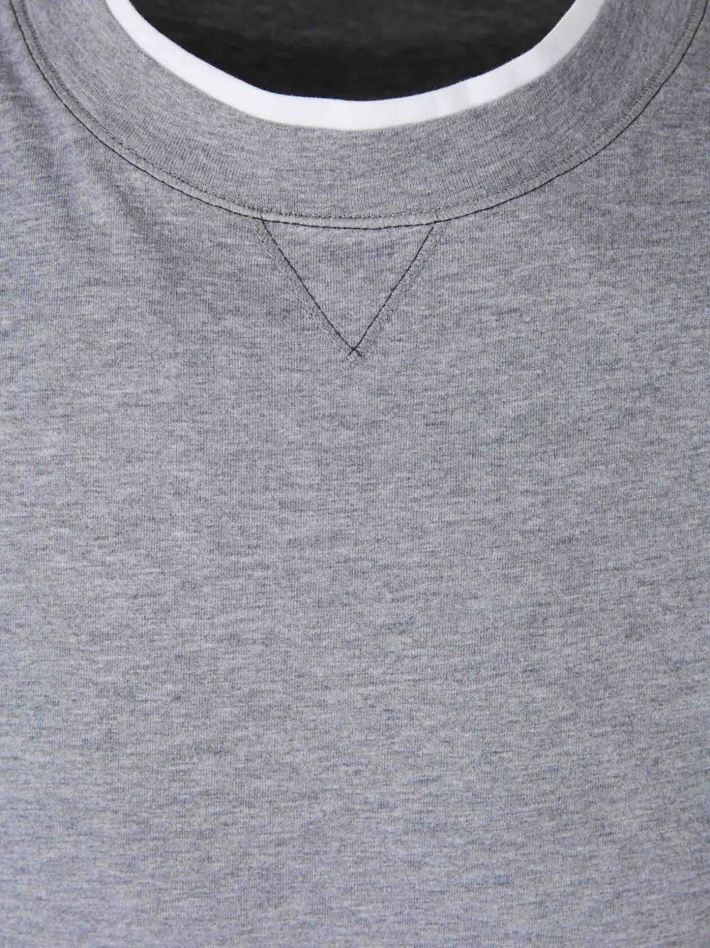 Embroidered-Logo Ribbed-Neckline T-Shirt