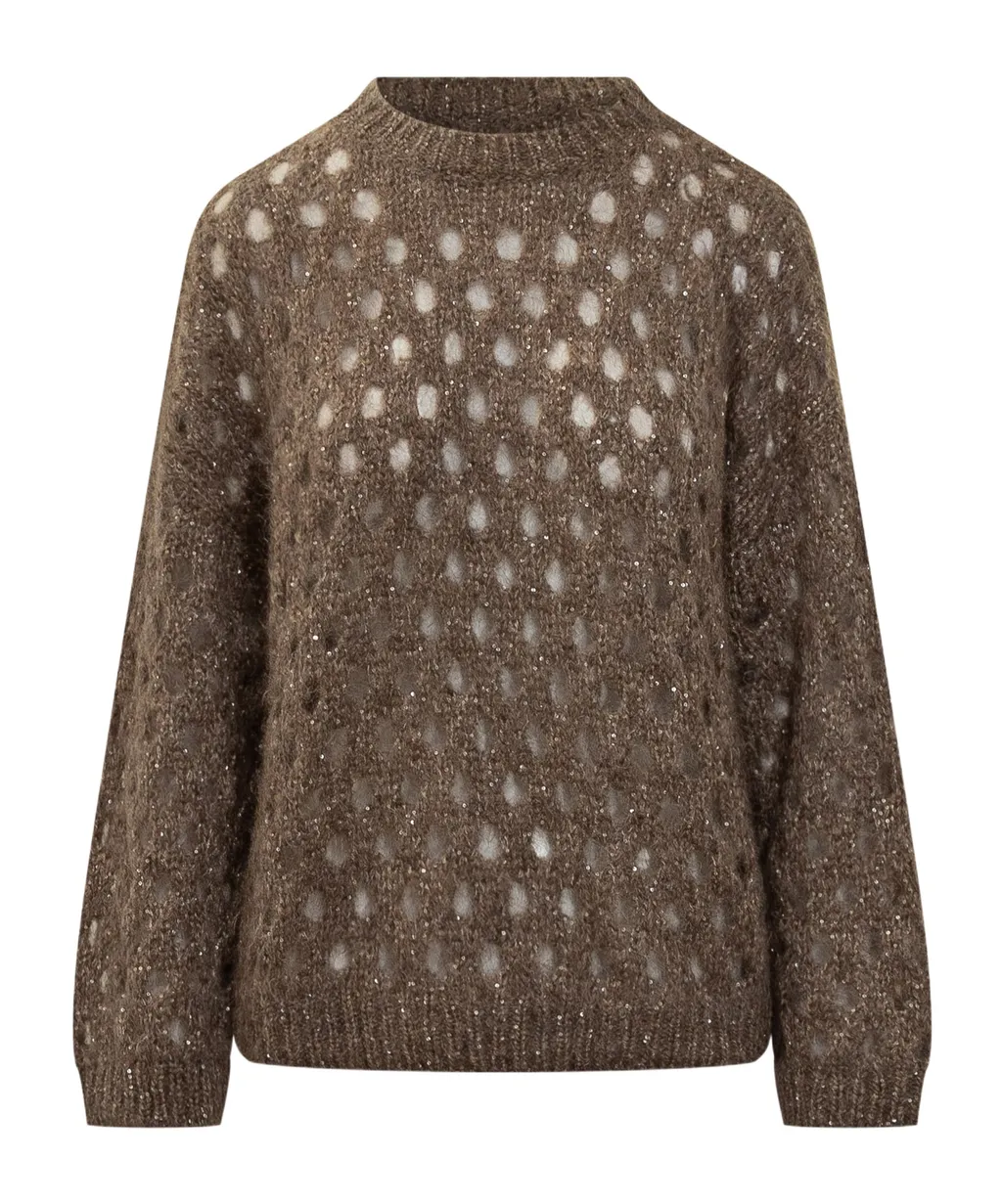 Sequin-Embellished Crew-Neck Sweater