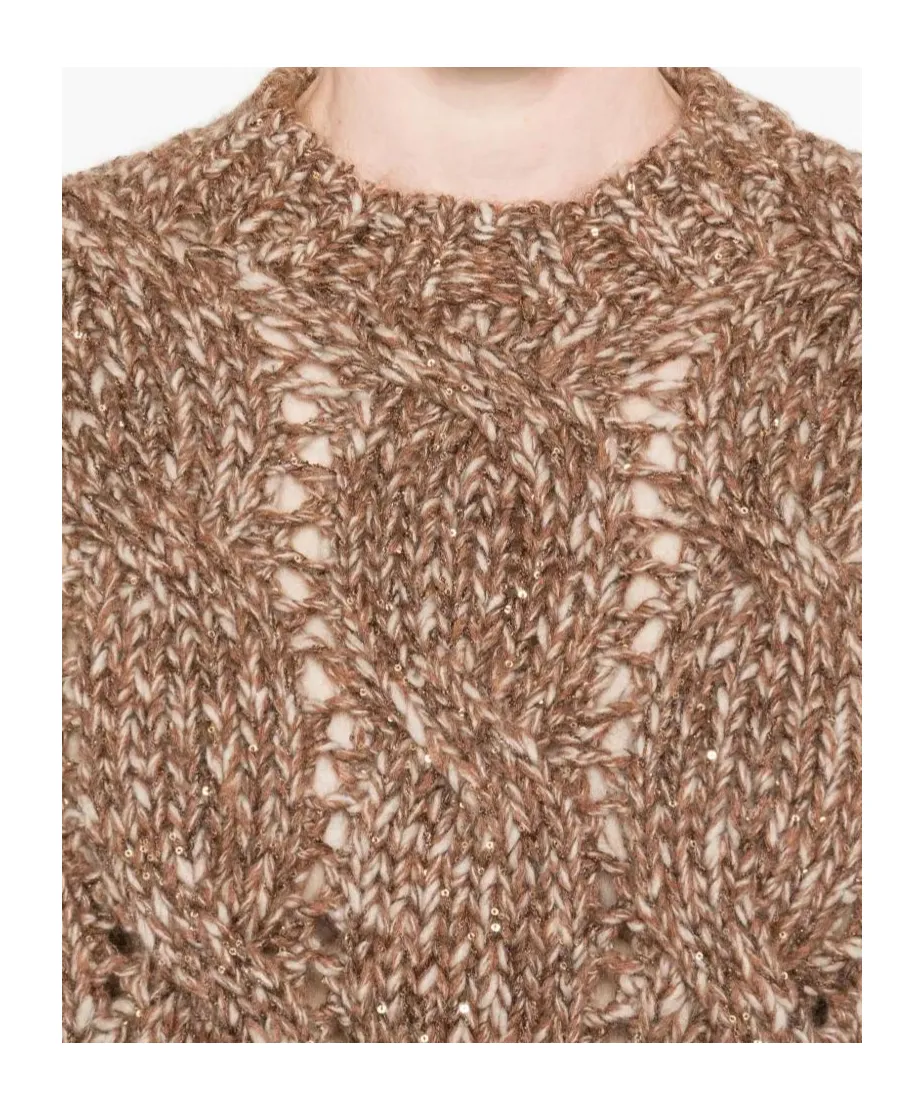 Cable-Knit Balloon-Sleeve Sweater