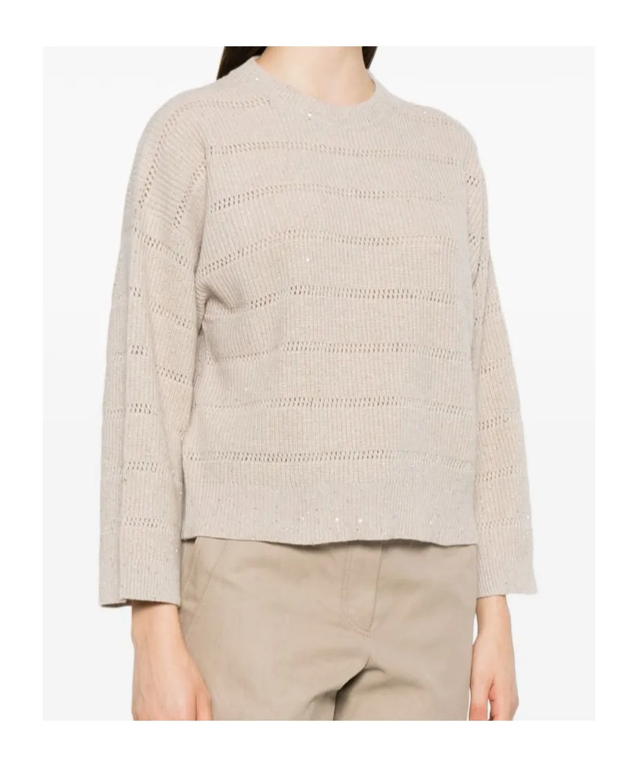 Striped Open-Knit Sweater