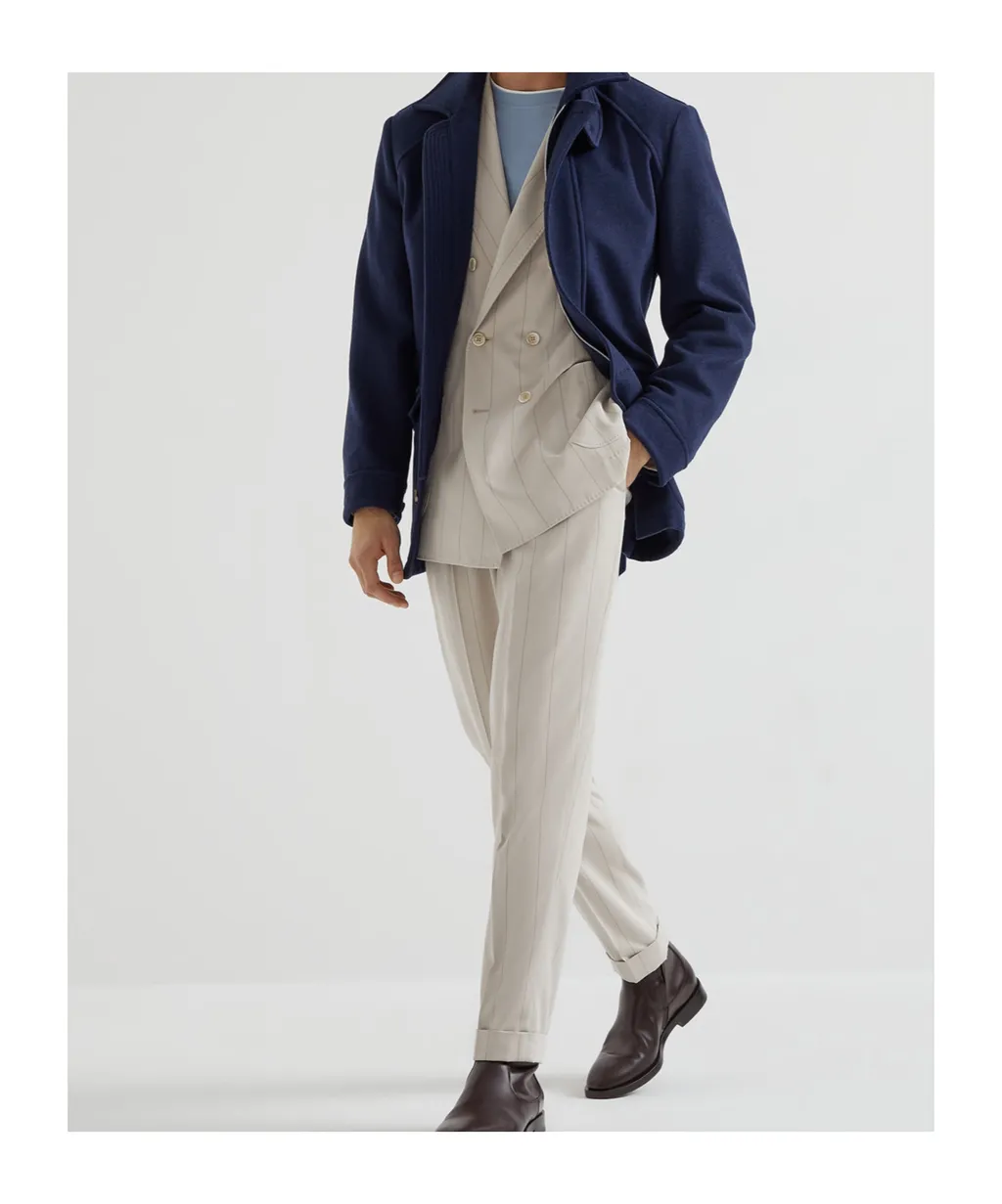 Long-Sleeved Cashmere Coat