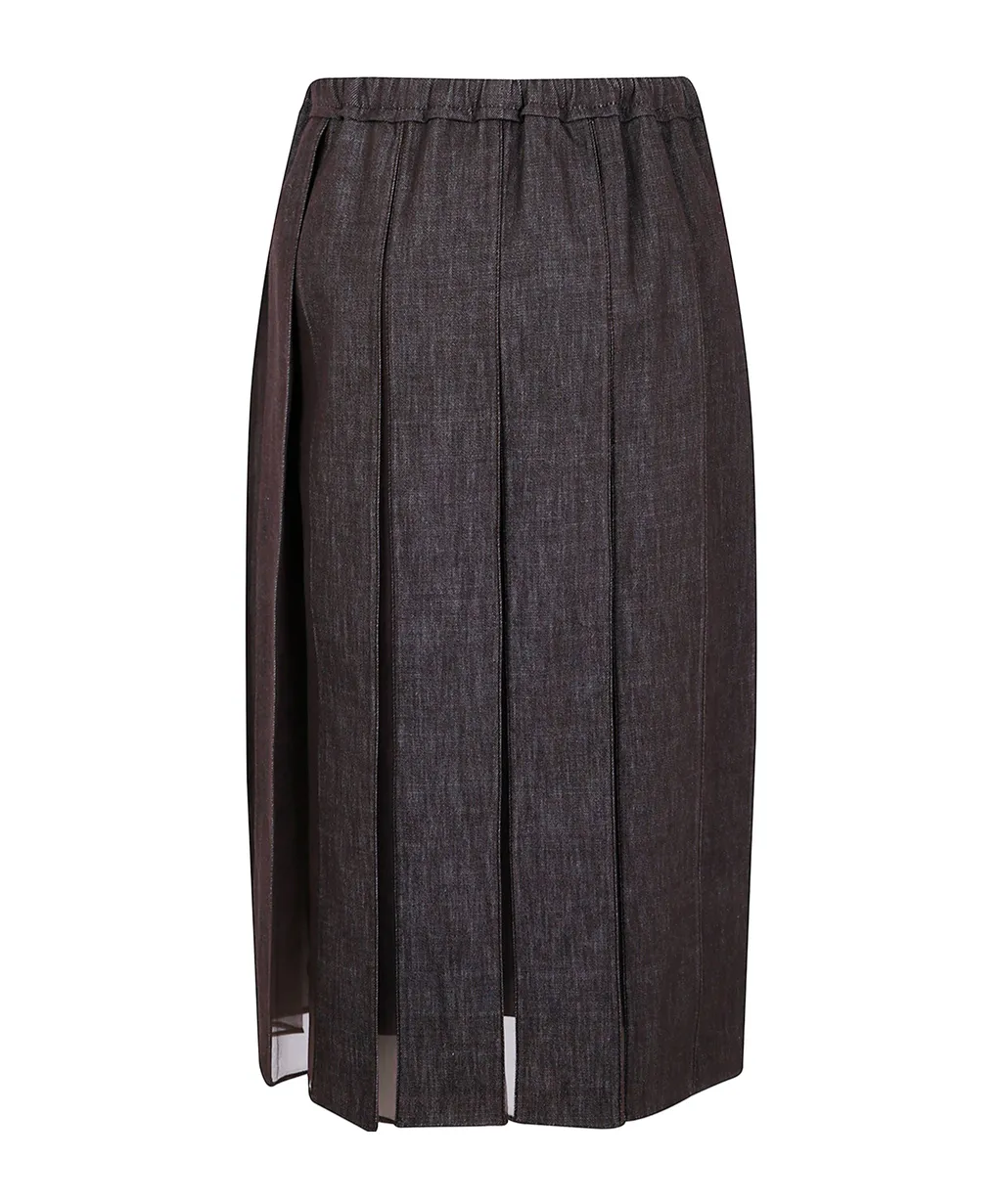 Pleated Panel Skirt